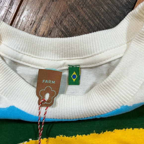 FARM Rio “Colorido Por Natureza” Parrot Graphic Tee Off White Size M NWT - Picture 5 of 12